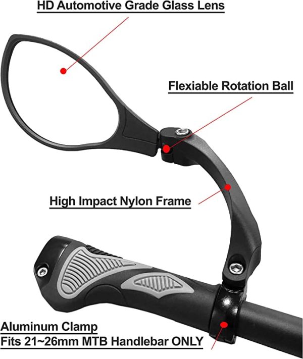 Handle Bar Mirror HD Glass (LH) - Image 4